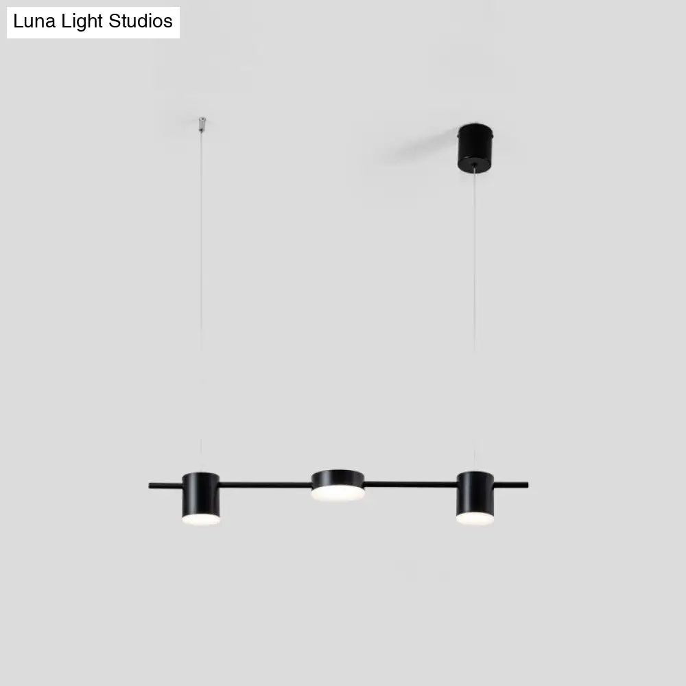 DecorBites™ Modern Linear Metallic Chandelier Light - 3/5 Heads Black/Gold Hanging Lamp with Rotatable Shade - Warm/White Light