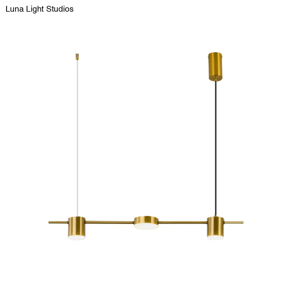 DecorBites™ Modern Linear Metallic Chandelier Light - 3/5 Heads Black/Gold Hanging Lamp with Rotatable Shade - Warm/White Light