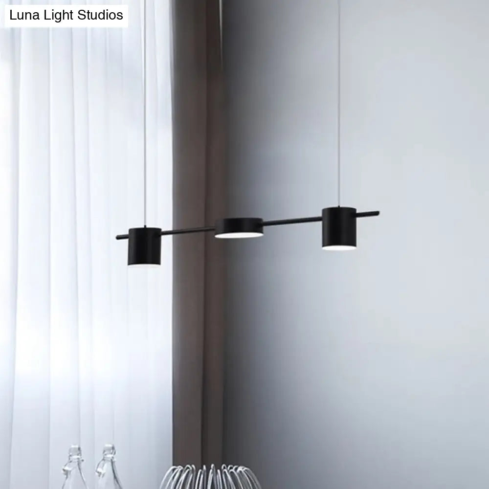 DecorBites™ Modern Linear Metallic Chandelier Light - 3/5 Heads Black/Gold Hanging Lamp with Rotatable Shade - Warm/White Light