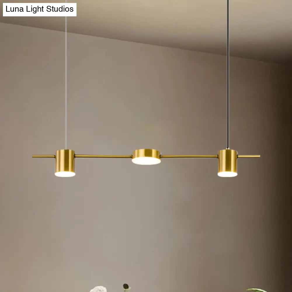 DecorBites™ Modern Linear Metallic Chandelier Light - 3/5 Heads Black/Gold Hanging Lamp with Rotatable Shade - Warm/White Light