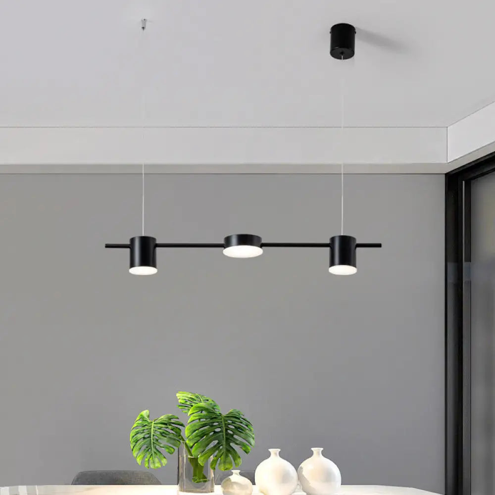 DecorBites™ Modern Linear Metallic Chandelier Light - 3/5 Heads Black/Gold Hanging Lamp with Rotatable Shade - Warm/White Light