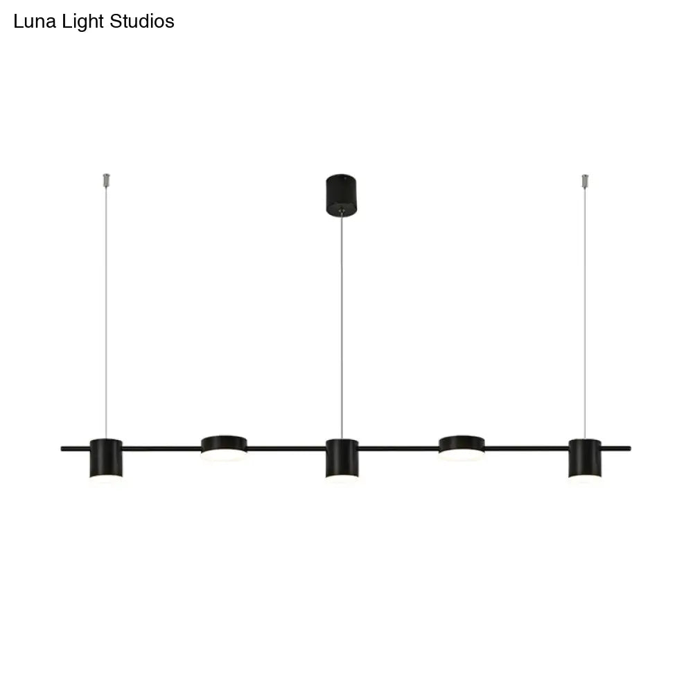 DecorBites™ Modern Linear Metallic Chandelier Light - 3/5 Heads Black/Gold Hanging Lamp with Rotatable Shade - Warm/White Light
