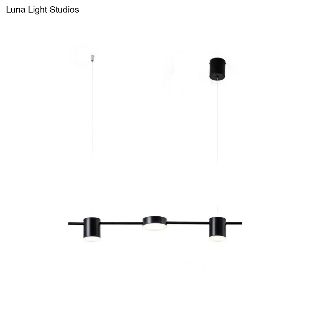 DecorBites™ Modern Linear Metallic Chandelier Light - 3/5 Heads Black/Gold Hanging Lamp with Rotatable Shade - Warm/White Light