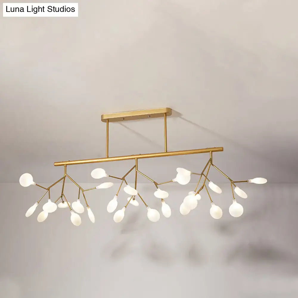 Modern gold metal linear island light dining room branching pendant