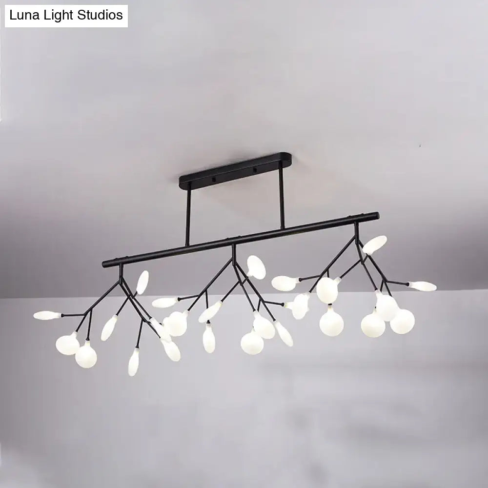 Modern gold metal linear island light dining room branching pendant