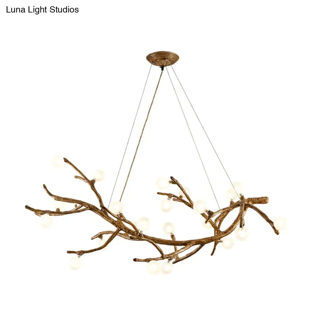 Art deco bronze metal tree branch island light for dining room