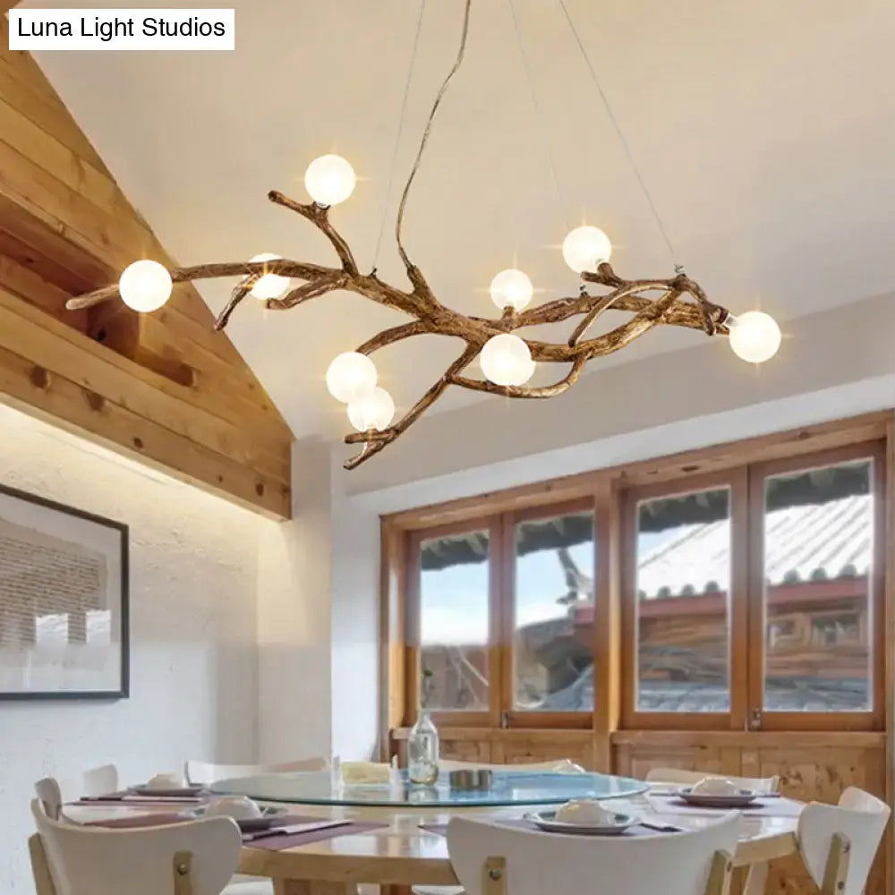 Art deco bronze metal tree branch island light for dining room