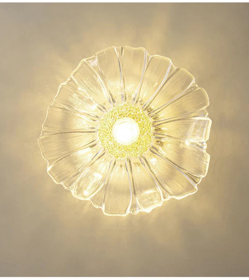 Modern green leaf glass e27 ceiling lights for bedroom interiors