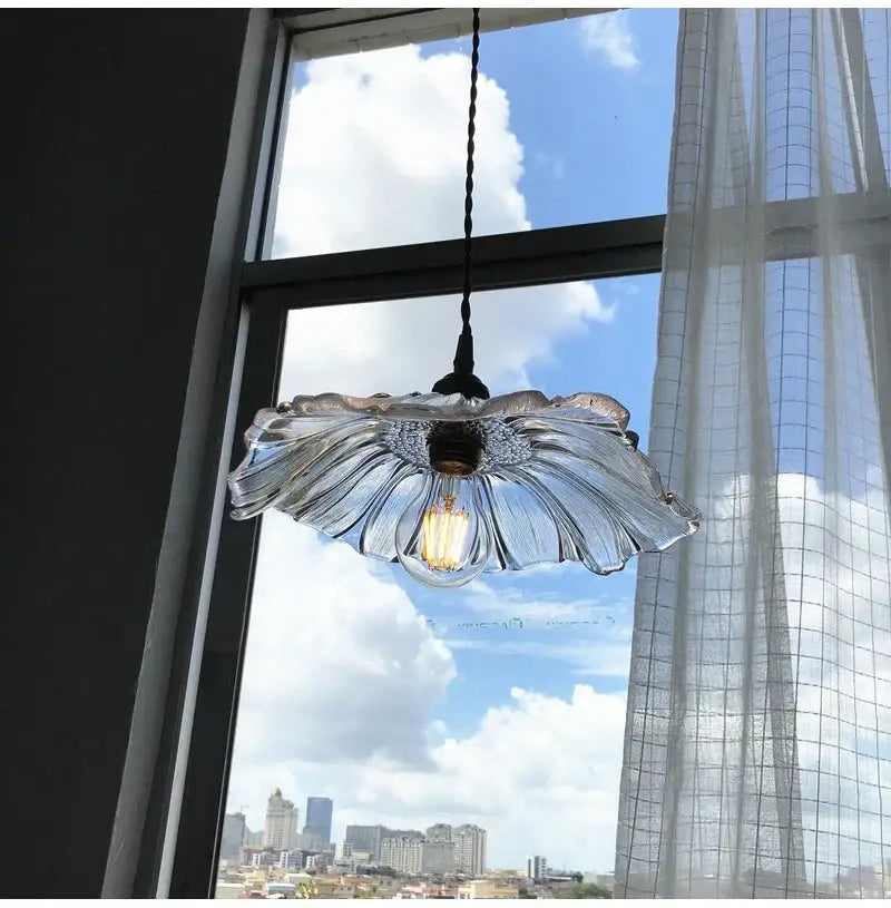 Modern green leaf glass e27 ceiling lights for bedroom interiors