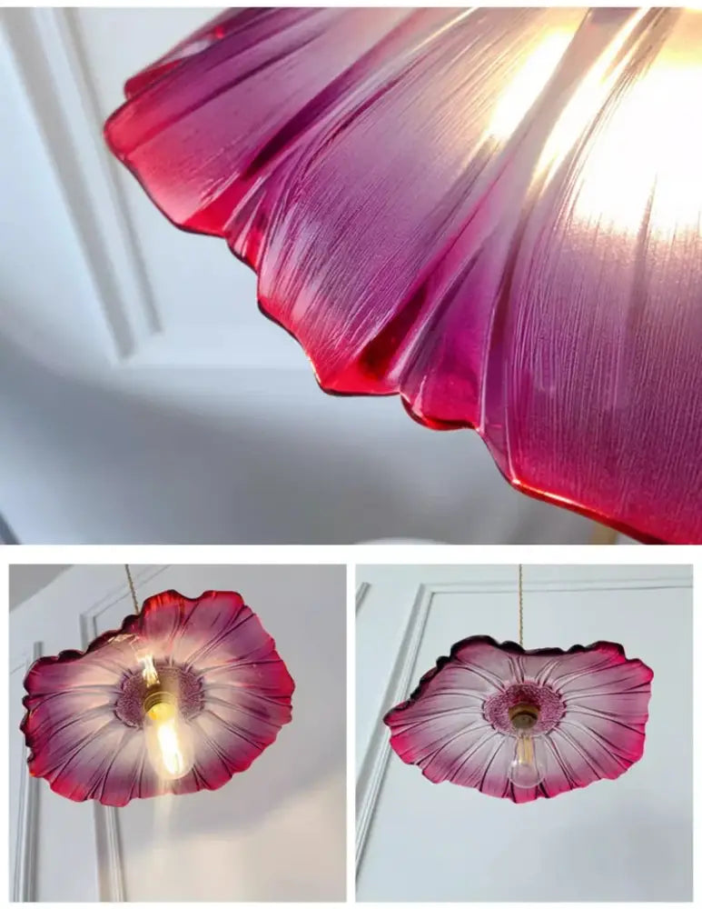 Modern green leaf glass e27 ceiling lights for bedroom interiors