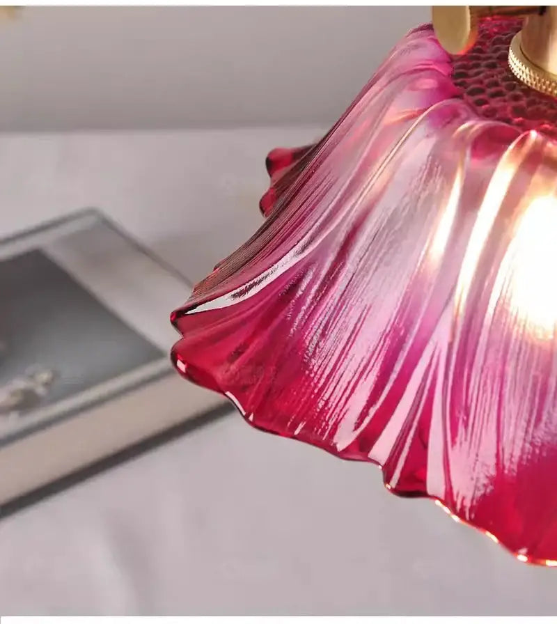 Modern green leaf glass e27 ceiling lights for bedroom interiors