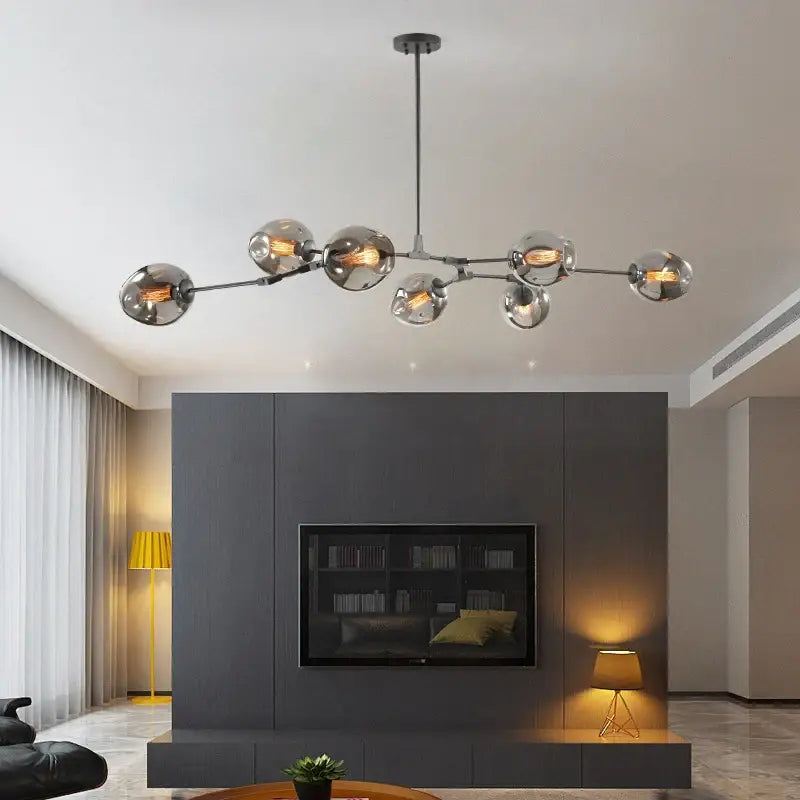 Modern gold nordic lustre glass chandelier dining room light