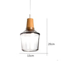 Modern glass light fixtures with wood accents – kitchen pendant set