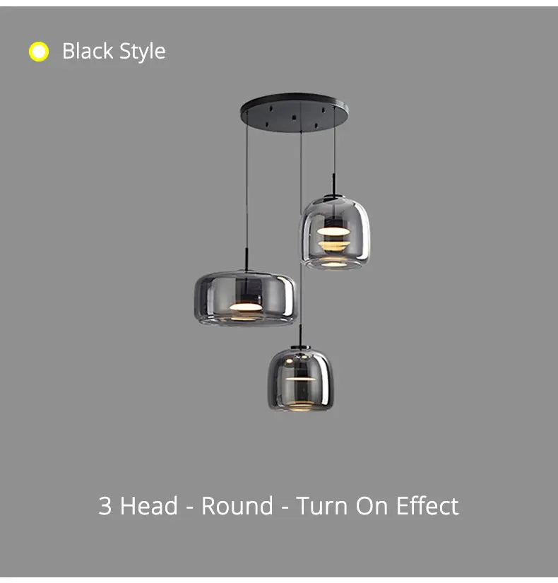 Modern amber nordic glass pendant lamp for kitchen dining room