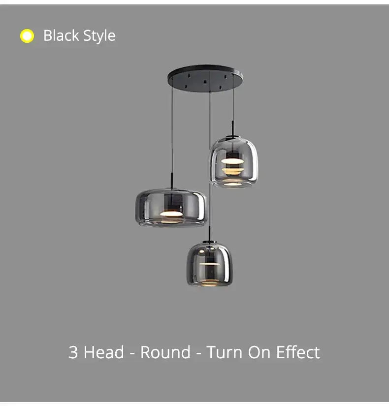 Modern amber nordic glass pendant lamp for kitchen dining room