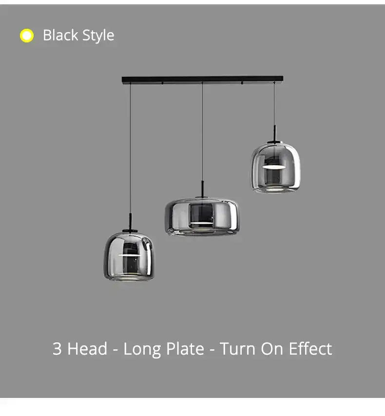 Modern amber nordic glass pendant lamp for kitchen dining room