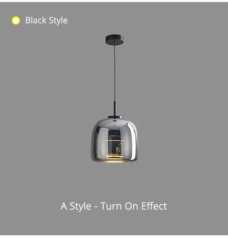 Modern amber nordic glass pendant lamp for kitchen dining room