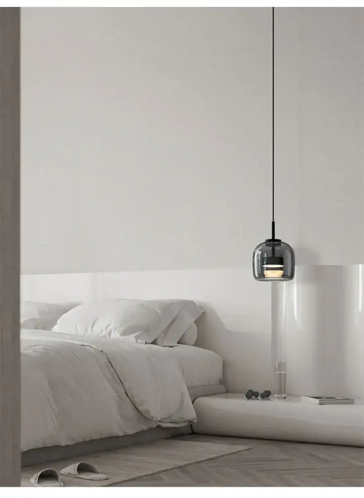 Modern amber nordic glass pendant lamp for kitchen dining room