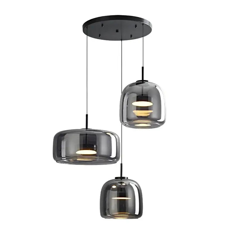Modern amber nordic glass pendant lamp for kitchen dining room