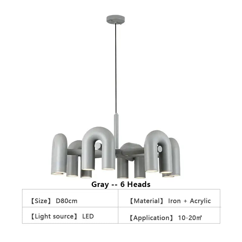 Modern black curved led ceiling chandelier for living room