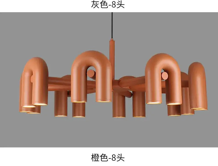 Modern black curved led ceiling chandelier for living room