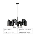 Modern black six arm led ceiling chandelier living room light