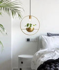 Modern nordic gold planter light dining room pendant