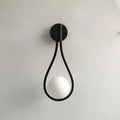 Modern black teardrop livi wall lamp bedroom sconce