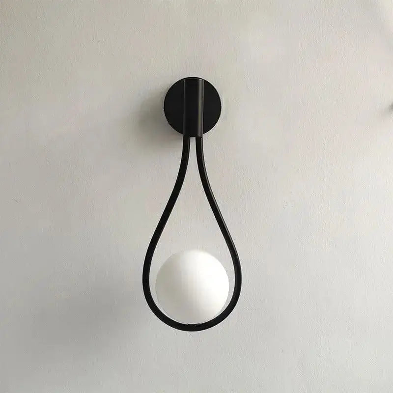 Modern black teardrop livi wall lamp bedroom sconce