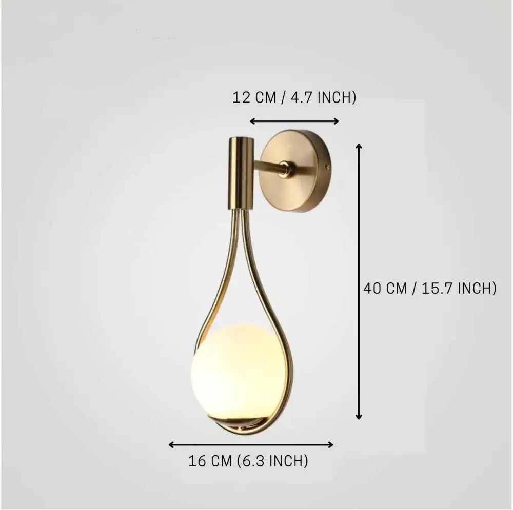 Modern black teardrop livi wall lamp bedroom sconce