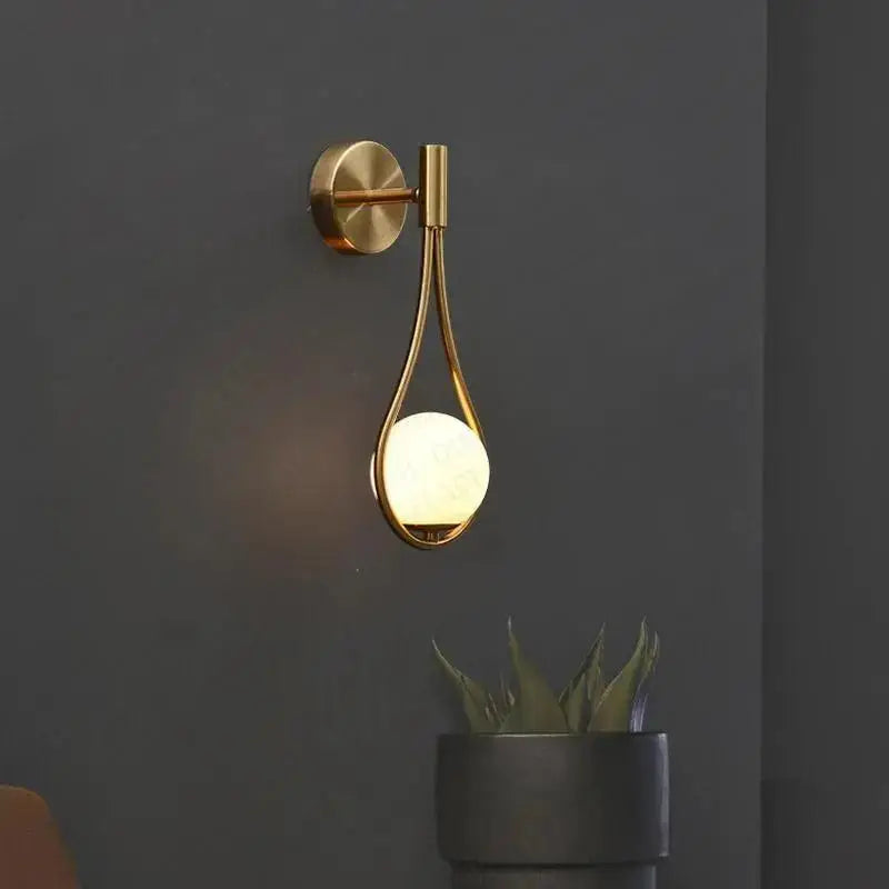 Modern black teardrop livi wall lamp bedroom sconce