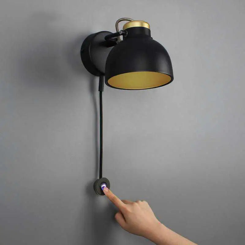 Modern white and brass nordic wall sconce bedroom adjustable arm