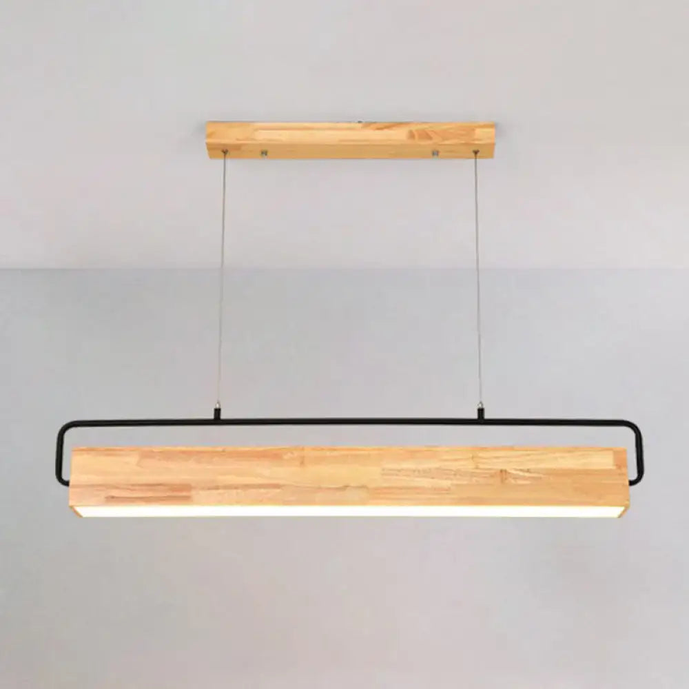 Modern nordic wood and black island pendant light dining room