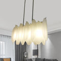 Modern gold milk glass petal ceiling light – dining room pendant