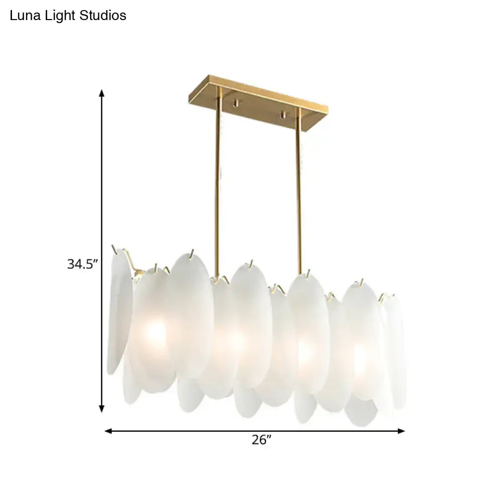 Modern gold milk glass petal ceiling light – dining room pendant