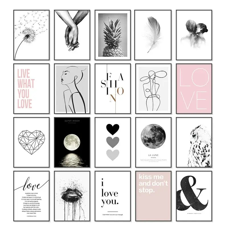 Modern pink aesthetic wall art quote print bedroom decor