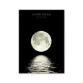 Modern pink aesthetic super moon wall art bedroom framed poster