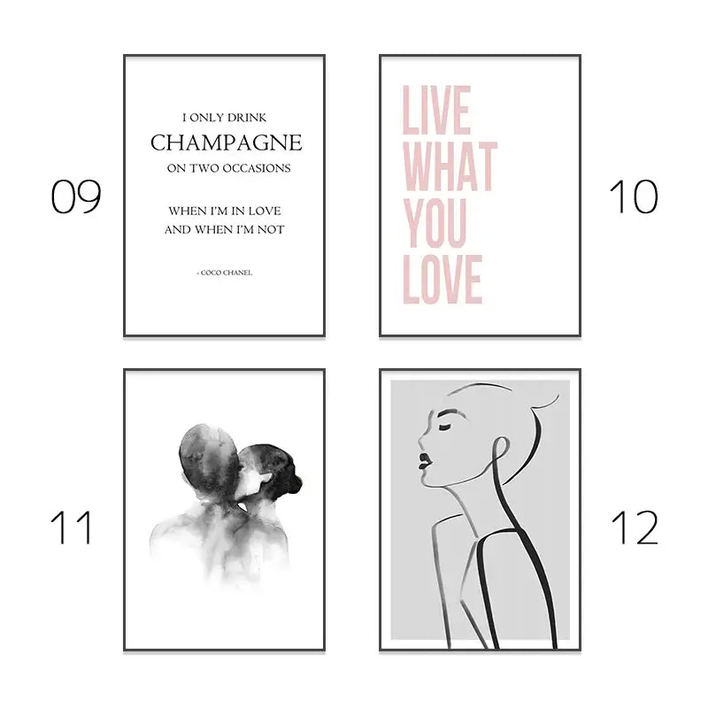 Modern pink aesthetic love wall art bedroom calligraphy print