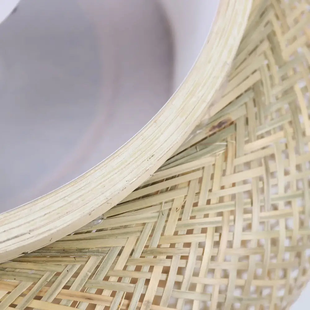 Modern rattan pendant light ceiling fan – living room bamboo texture