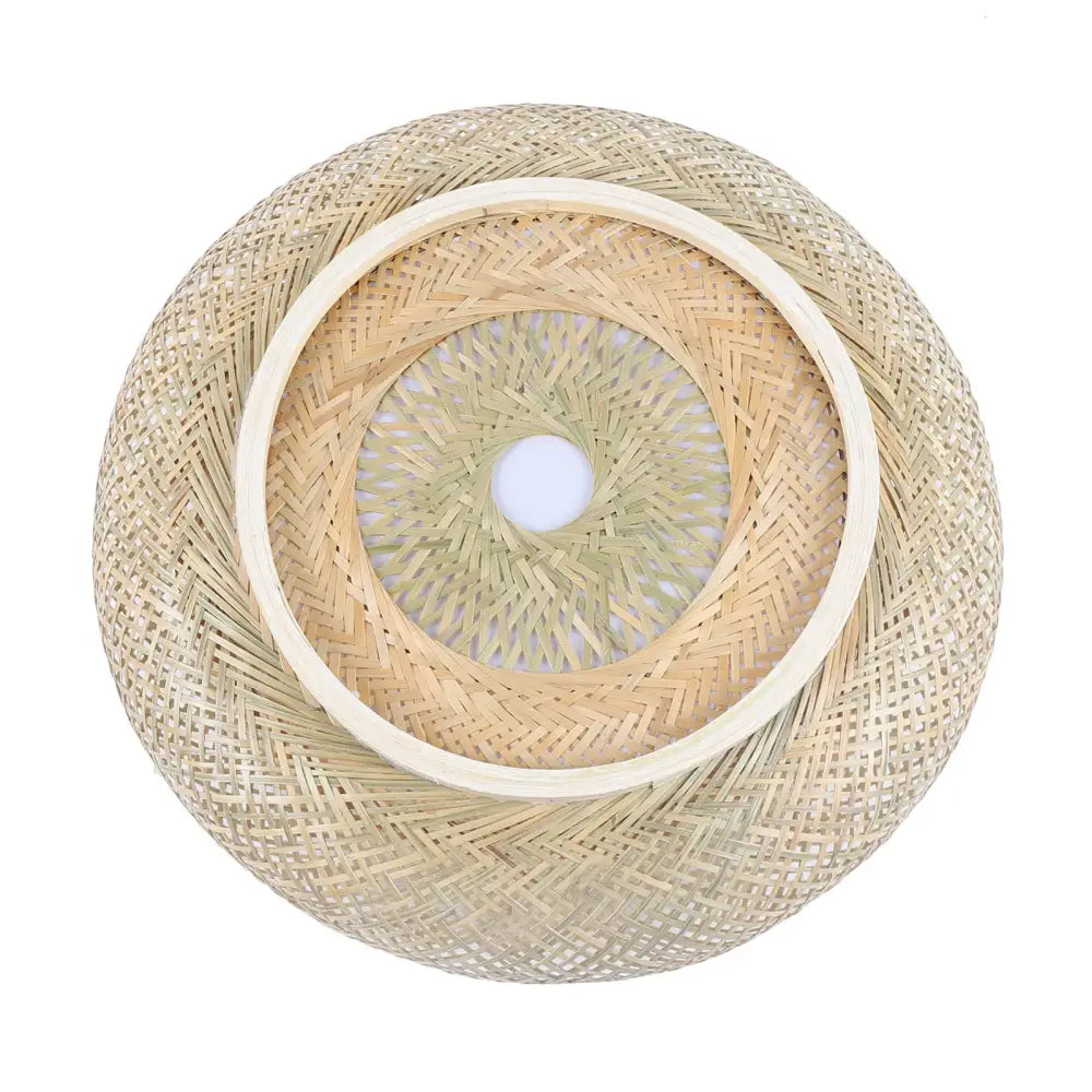 Modern rattan pendant light ceiling fan – living room bamboo texture