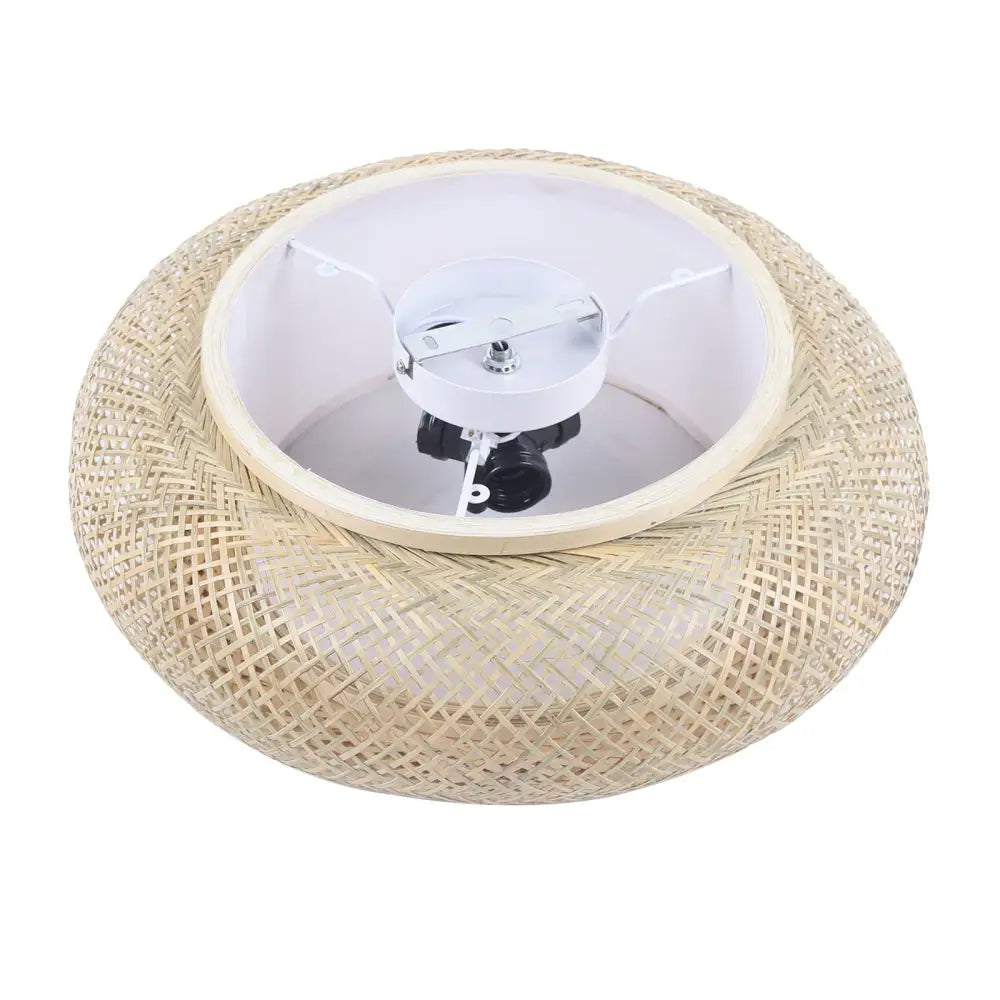 Modern rattan pendant light ceiling fan – living room bamboo texture