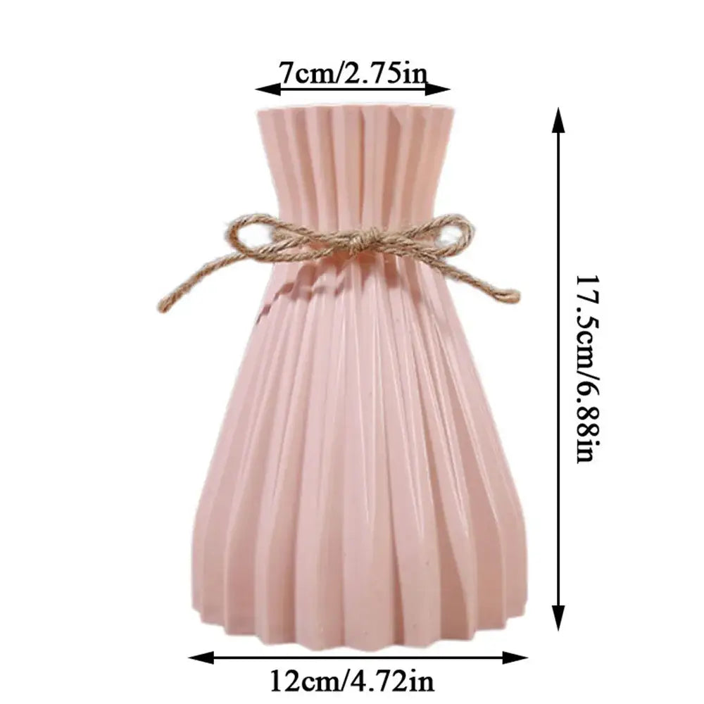 Modern simple pleated ceramic flower vase set living room dry flowers