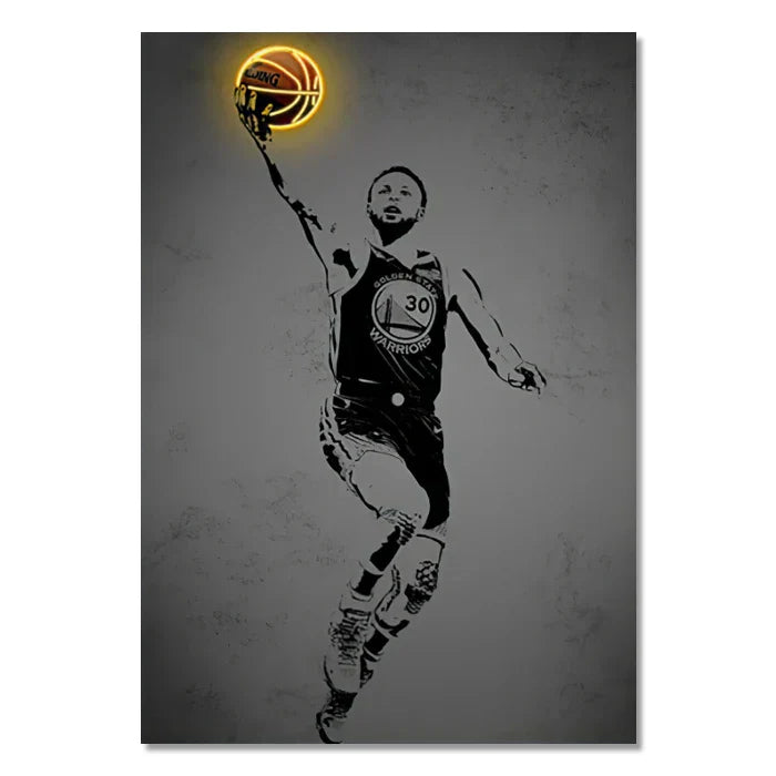 Modern neon neymar silhouette wall art poster bedroom decor