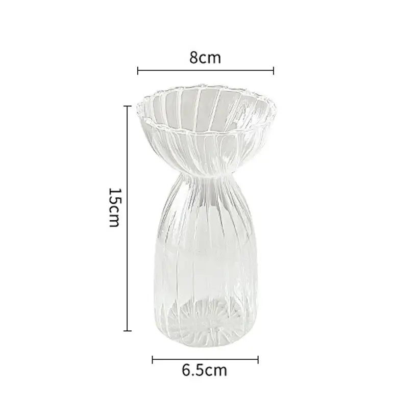 Modern ribbed transparent glass vases living room decorate root