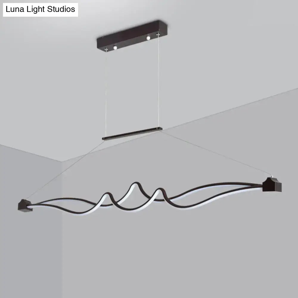 Modern black & white twisted led island pendant dining room light