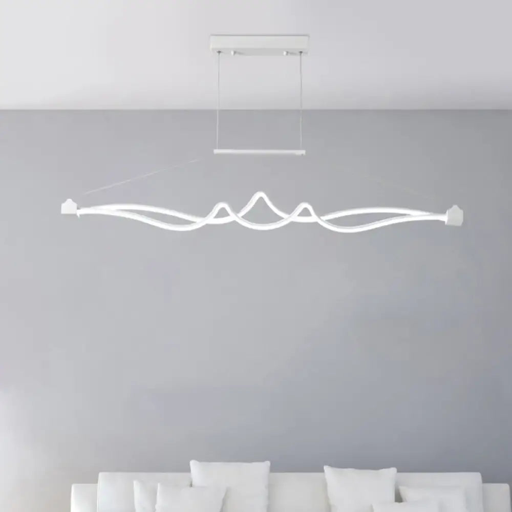 Modern black & white twisted led island pendant dining room light