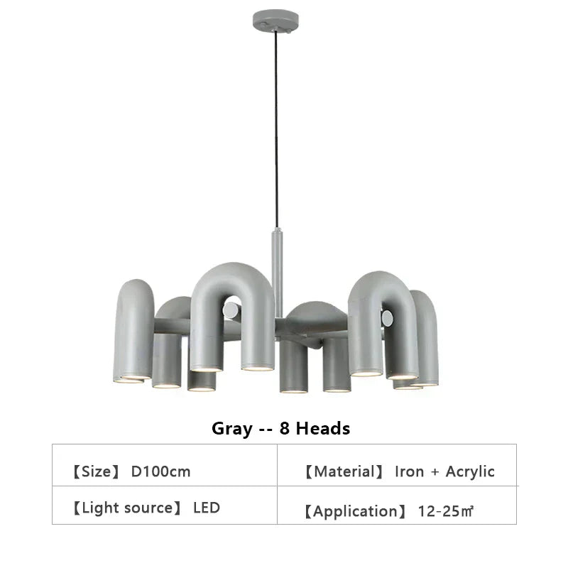 Modern pink neon inquiry led ceiling chandelier bedroom light