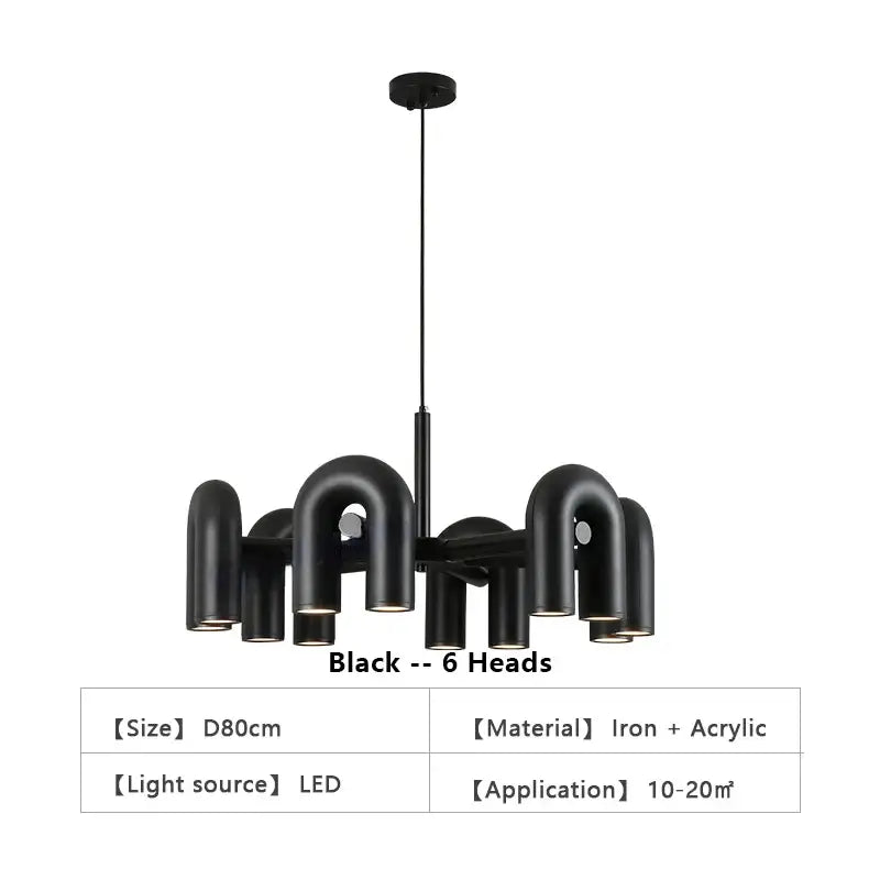 Modern pink neon inquiry led ceiling chandelier bedroom light