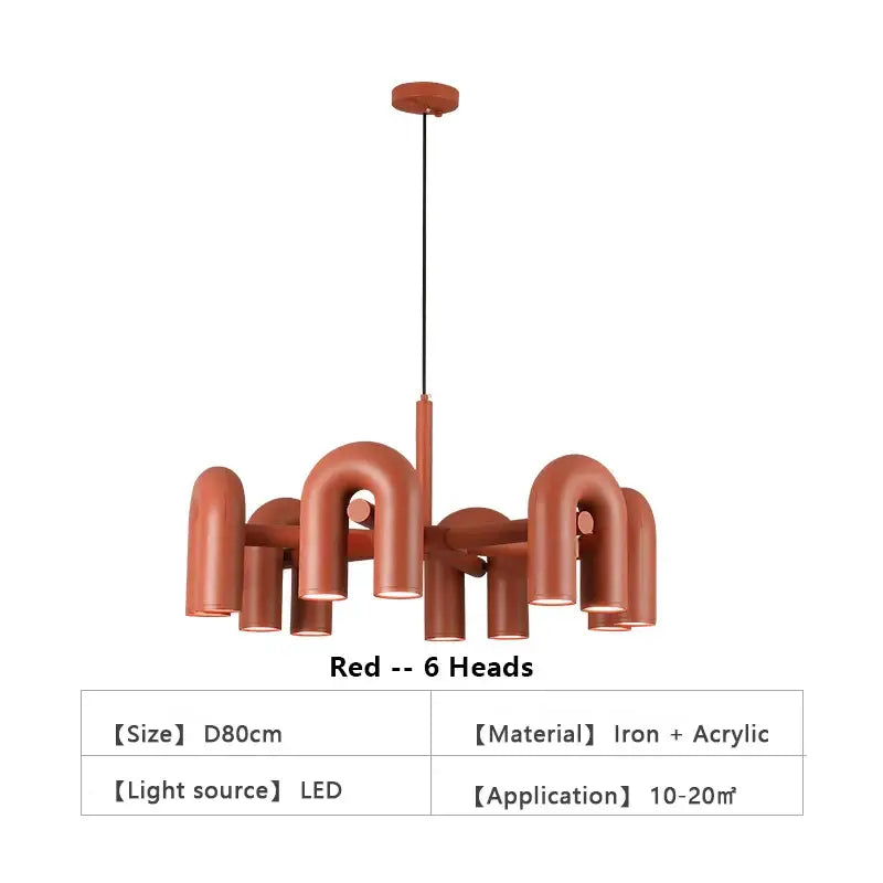 Modern pink neon inquiry led ceiling chandelier bedroom light
