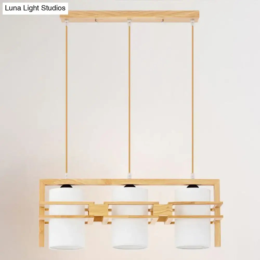 Modern wood 3 light dining room island pendant with e26 e27 bulb base
